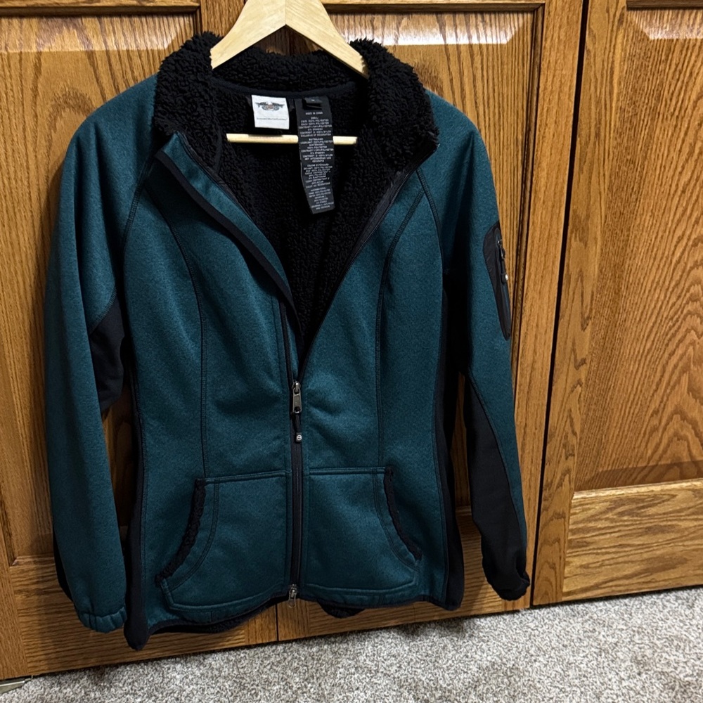 Women’s Teal green Harley Davidson coat size Large